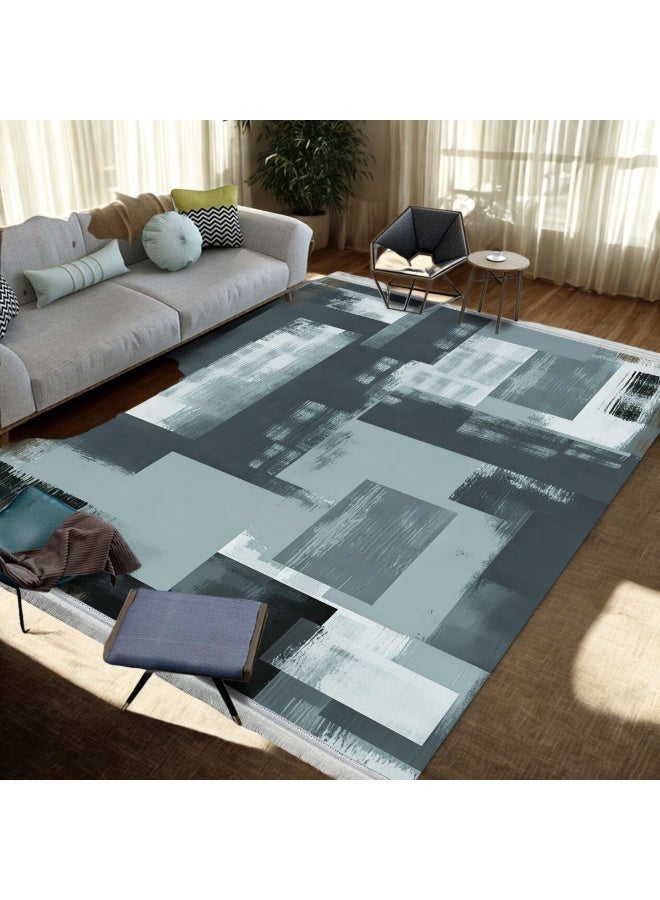 SMART HOME Large padded floor mat with a soft velvet surface and non-slip backing - Living room rug - Majlis rug - Lounge rug - Luxurious decorative rug - Elegant rug with modern patterns for living rooms and majlis - Size 350x250 cm - Suitable for everyday use and entertaining - Image 4